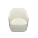 Chic and Comfortable Ibiza Swirl Swivel Chair in White Bouclé Fabric