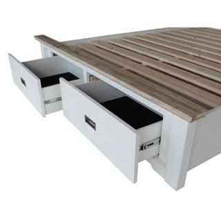 Luxurious Folkestone Bed with Unique Multitone Acacia Wood and Extra Storage