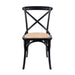 Black Traditional Steam-Bent Cafe Chair with Rattan Seat