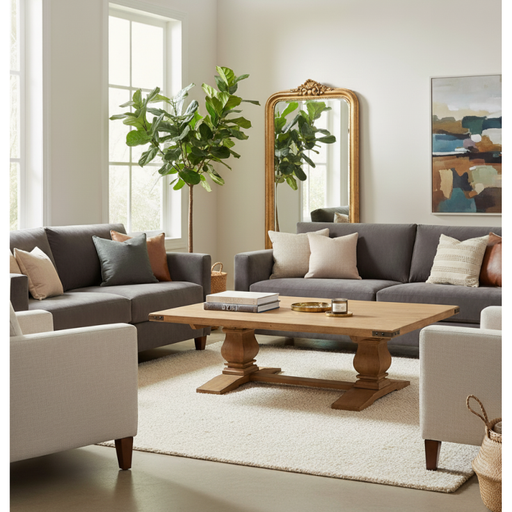 Utah Coffee Table: Where Elegance Meets Rustic Charm-Honey Wash
