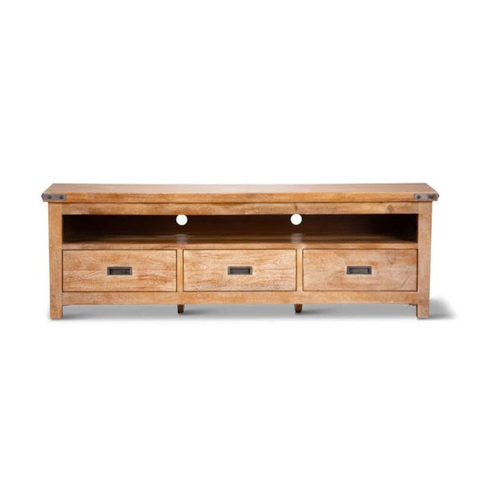 Utah Grandeur TV Console With 3 Drawer Honey Wash Color