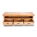 Utah Grandeur TV Console With 3 Drawer Honey Wash Color Open Drawers