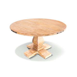 Utah Round Dining Table in Honey Wash Top Profile