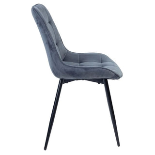 VI Giselle Velvet Upholstered Dining Chair Side Profile