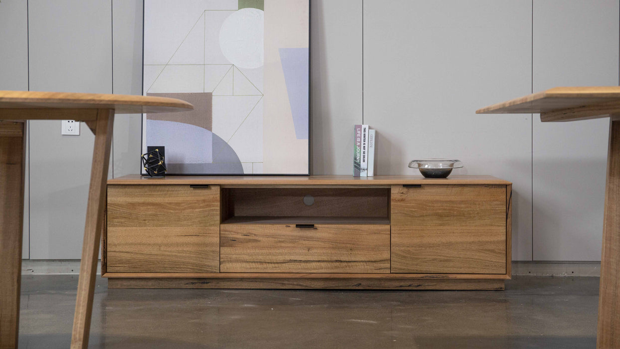 Galway Elegance: 180cm Marri Wood Entertainment Unit-Natural - Shopica Pty Ltd