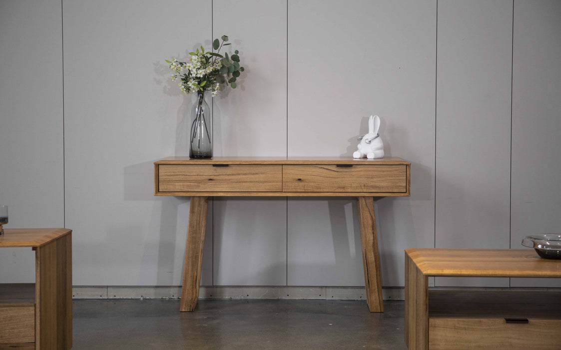 Galway Elegance: Timeless 2-Drawer Natural Marri Wood Console Table - Shopica Pty Ltd