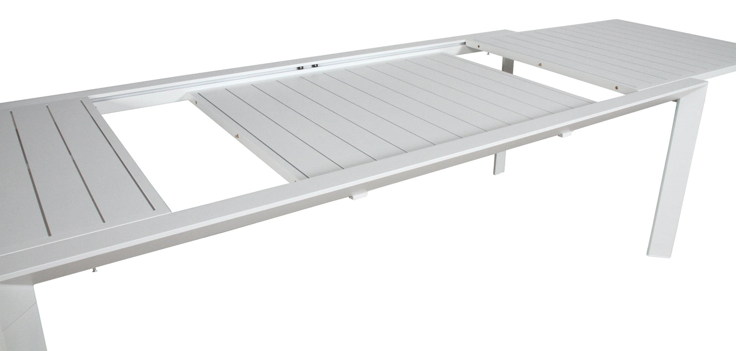 Icaria White Ensemble - Extendable Outdoor 13 Piece Dining Table & Chair Set - Shopica Pty Ltd