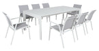 Icaria White Ensemble - Extendable Outdoor 13 Piece Dining Table & Chair Set - Shopica Pty Ltd