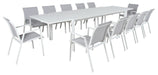 Icaria White Ensemble - Extendable Outdoor 13 Piece Dining Table & Chair Set - Shopica Pty Ltd