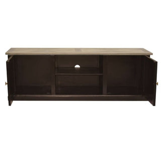 Velino Oak & Black Wood TV Unit Open Compartments