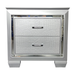 Veronica Double Drawer Silver Bedside Table