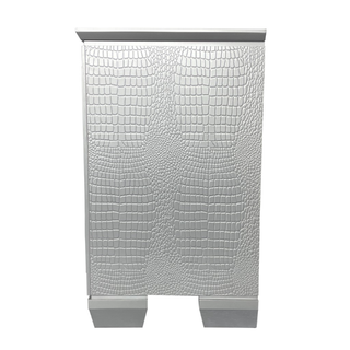 Veronica Double Drawer Silver Bedside Table full Side View