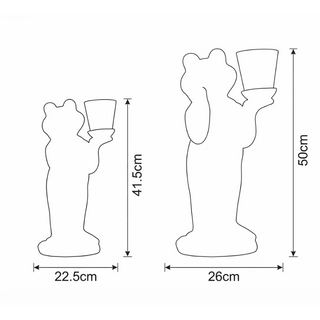 Weathered Stone Frog Candle Holder Dimensions