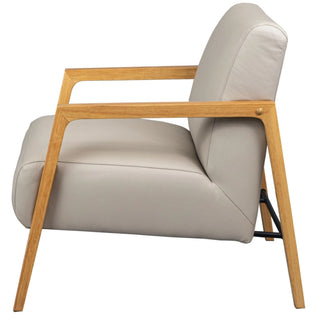 Wheat Mason Arm Chair In Buffalo Leather Side Profile