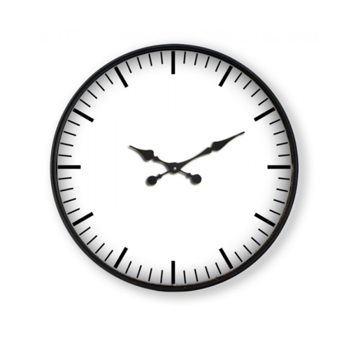 White Classic with Black Frame Wall Clock