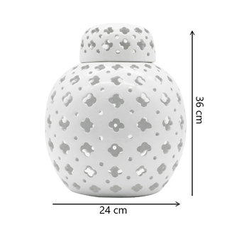 White Hampton Lace Jar 36cm
