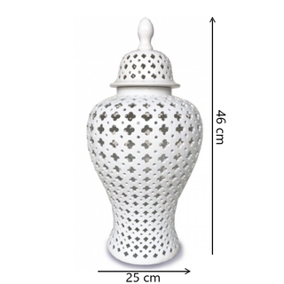 White Hampton Lace Jar 46cm