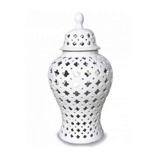 White Hampton Lace Jar