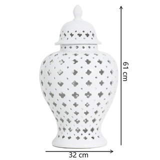 White Hampton Lace Jar 61cm B
