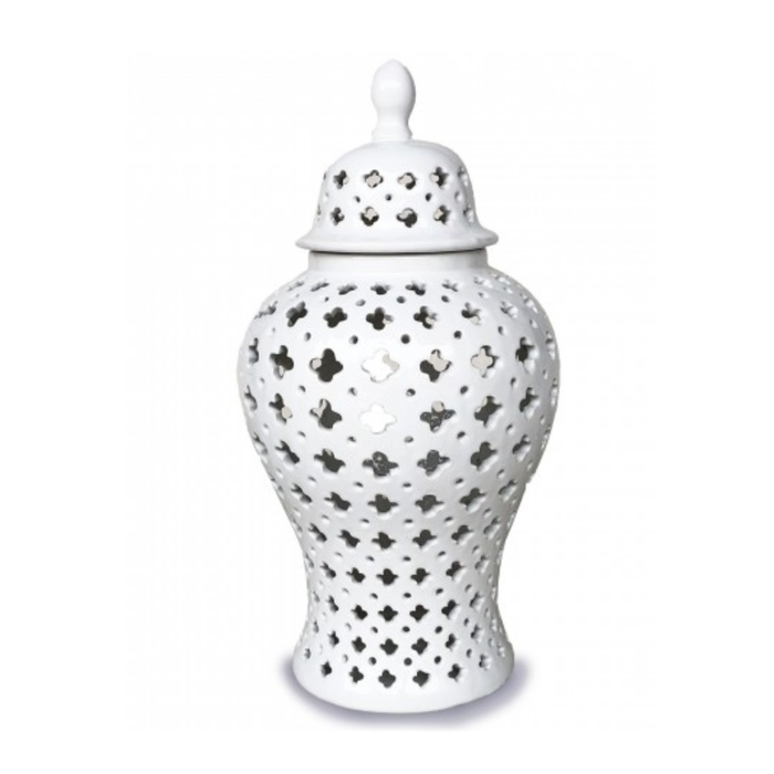 White Hampton Lace Jar