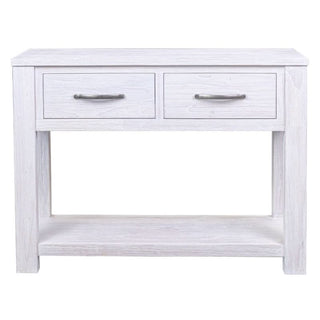 White Wash Florida Hall Table With 2 Drawers