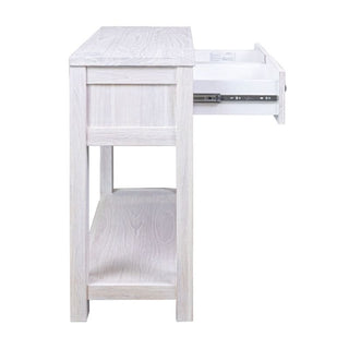 White Wash Florida Hall Table With 2 Drawers Side Profile