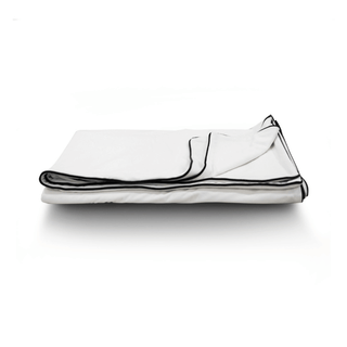 White and Black Double Sided Piping Throw 