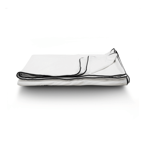 White and Black Double Sided Piping Throw 