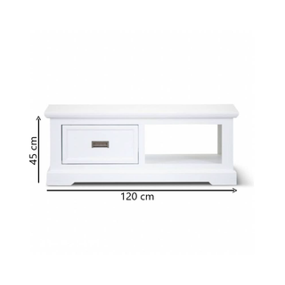 Whitecap Whisper: Coastal Coffee Table with Chic Durability Dimensions