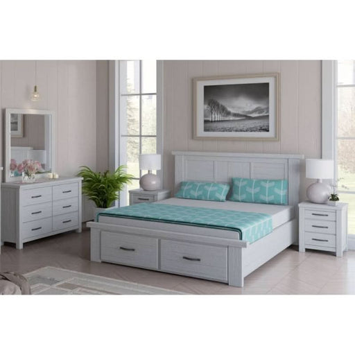 Whitewash 5 Piece Florida Queen Bedroom Suite