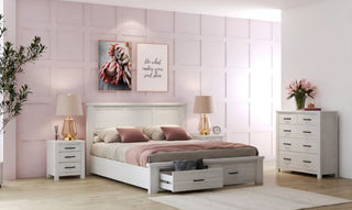 Whitewash Florida 4 Piece Double Bedroom Suite