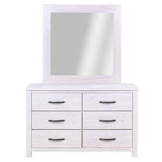 Whitewash Florida Bedroom Suite Dresser With 6 drawers Front Profile