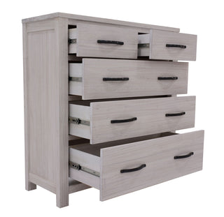 Whitewash Florida Bedroom Suite Tallboy Open Drawers