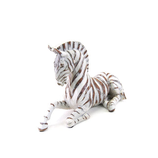 Whitewashed Zebra Figurine