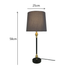 Windsor Lamp 58cm × 25cm – slim black and gold bedside lamp dimensions for Australian homes.