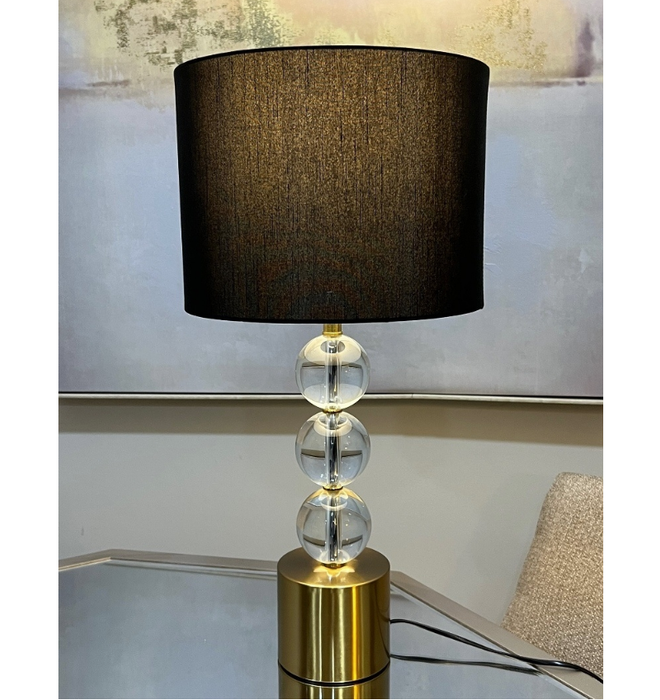 Windsor Crystal Table Lamp Gold Turned on