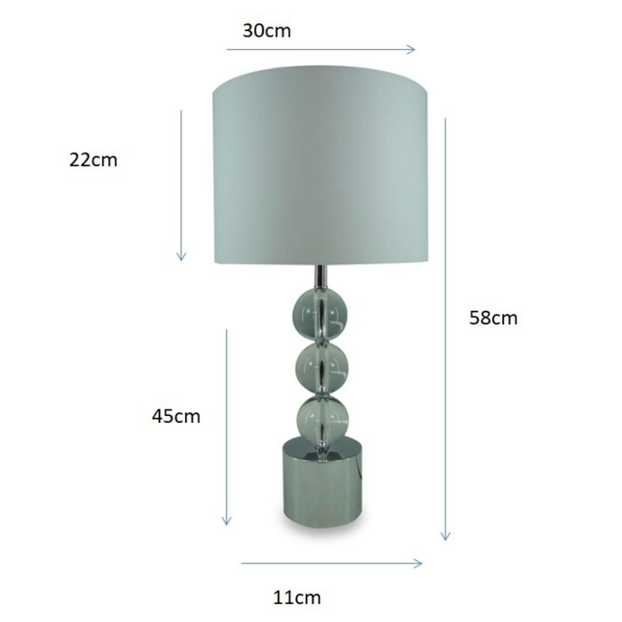 Windsor Crystal Table Lamp Silver Dimensions