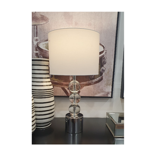 Windsor Crystal Table Lamp Silver Turned On