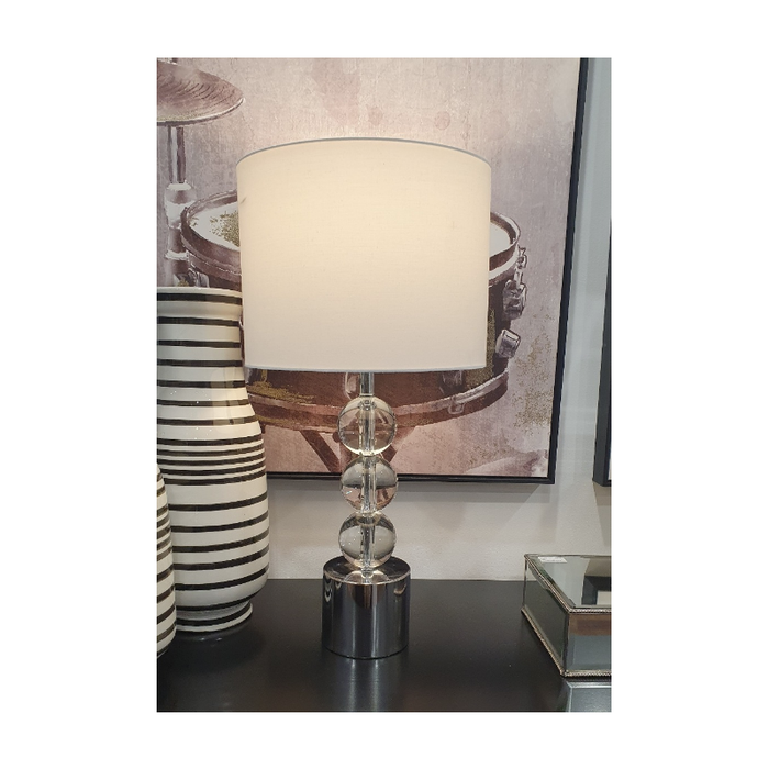 Windsor Crystal Table Lamp Silver Turned On