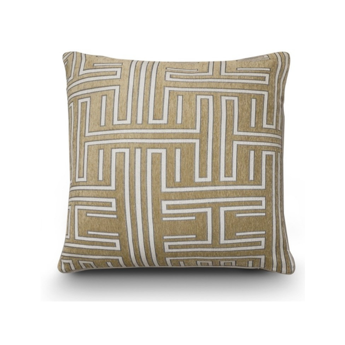 Woven Velvet Modern Cushion Gold 55 x 55 cm