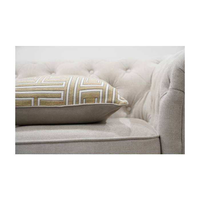 Woven Velvet Modern Cushion Gold Close Up Look