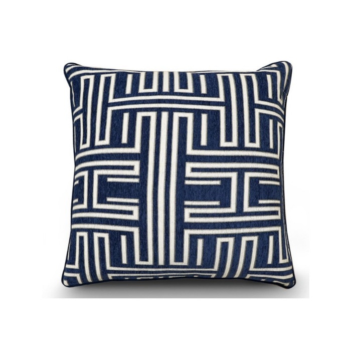 Woven Velvet Modern Cushion Navy 55 x 55 cm