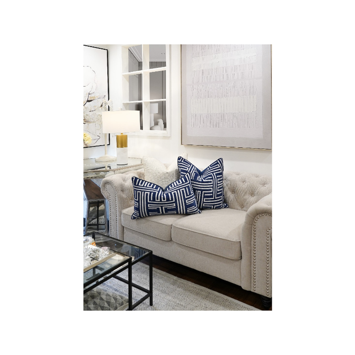 Woven Velvet Modern Cushion Navy Collection