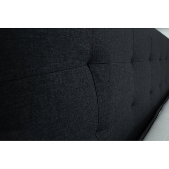 Yulara Charcoal Bed fabric upclose