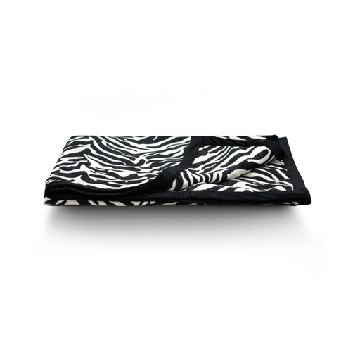 Safari Elegance Zebra Black And White With Black Trim Throw