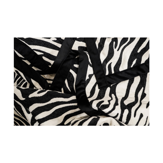 Close-up Zebra Black And White With Black Trim Throw