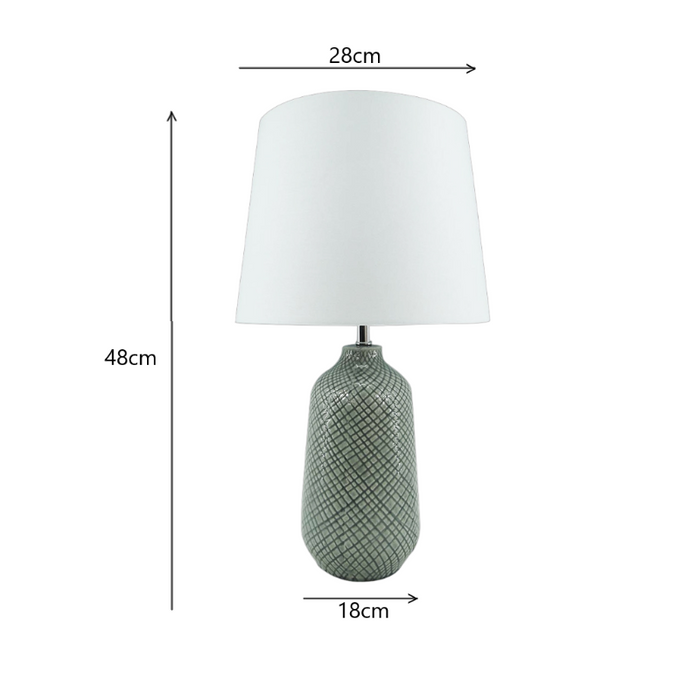 Zen Living Lamp 48 cm height × 28 cm width with 18 cm base.
