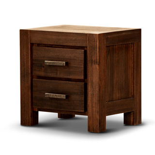 Zurich 4 Piece Set Walnut Bedside Table Side Profile