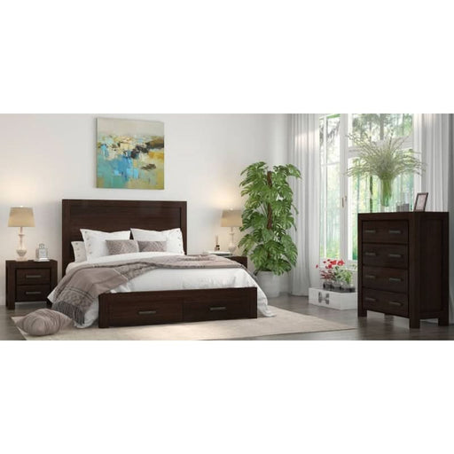 Zurich 4 Piece Walnut King Bedroom Suite