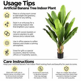 Artificial banana tree usage tips and care instructions